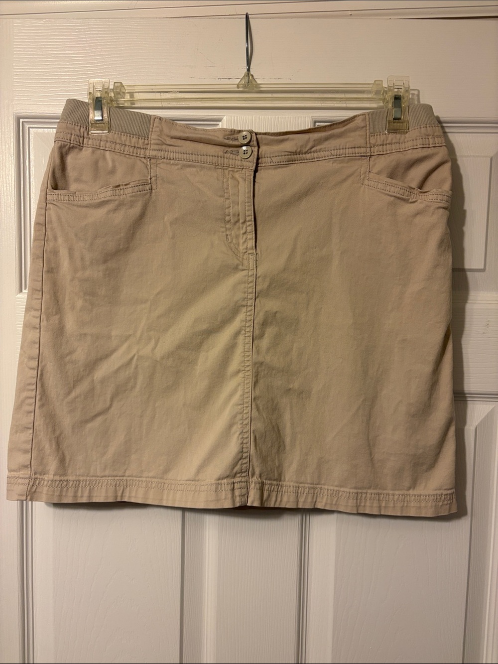 Karen Scott Classic Beige Cotton Blend Women's Skort.